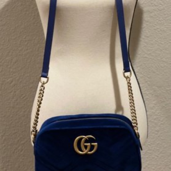 GG Camera Marmont Cobalt blue cross body bag - Picture 10 of 13